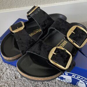 Birkenstock Arizona Big Buckle Black Velvet NWT